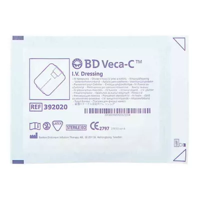 BD VECA-C Katetra fiksācijas pārsējs 6x7,5 cm ar skatu logu, 1 gab