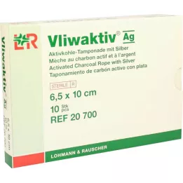 VLIWAKTIV AG Aktivētās kokogles tampons ar sudrabu 6,5x10 cm, 10 gab