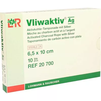 VLIWAKTIV AG Aktivētās kokogles tampons ar sudrabu 6,5x10 cm, 10 gab VLIWAKTIV AG Aktivētās kokogles tampons ar sudrabu 6,5x10 cm, 10 gab
