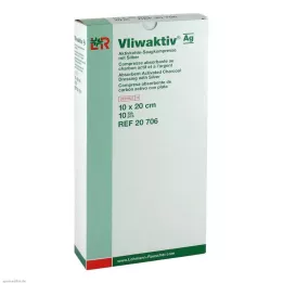 VLIWAKTIV AG Activated charcoal absorbējošs spilventiņš ar sudrabu 10x20 cm, 10 gab