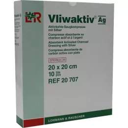 VLIWAKTIV AG Activated charcoal absorbējošs spilventiņš ar sudrabu 20x20 cm, 10 gab