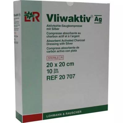 VLIWAKTIV AG Activated charcoal absorbējošs spilventiņš ar sudrabu 20x20 cm, 10 gab VLIWAKTIV AG Activated charcoal absorbējošs spilventiņš ar sudrabu 20x20 cm, 10 gab
