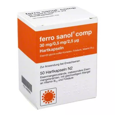 FERRO SANOL sal. Cietās kapsulas ar liekajām granulām, 50 gab FERRO SANOL sal. Cietās kapsulas ar liekajām granulām, 50 gab