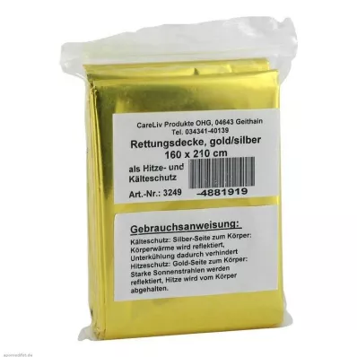 RETTUNGSDECKE 160x210 cm zelta/sudraba, 1 gab