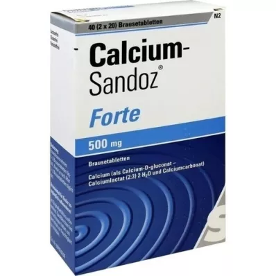 CALCIUM SANDOZ forte putojošās tabletes, 2X20 gab