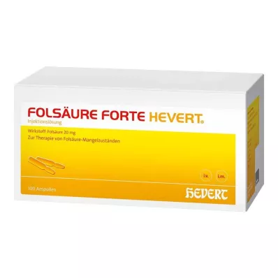 FOLSÄURE HEVERT forte ampulas, 100X2 ml FOLSÄURE HEVERT forte ampulas, 100X2 ml