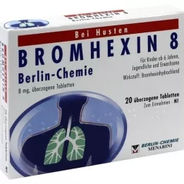 BROMHEXIN 8 Berlin Chemie apvalkotās tabletes, 20 gab