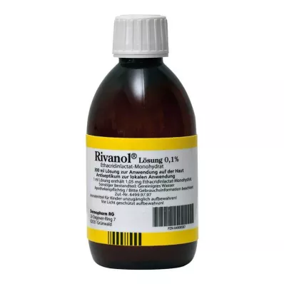 RIVANOL 0,1% šķīdums, 300 ml RIVANOL 0,1% šķīdums, 300 ml
