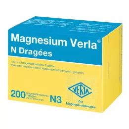 MAGNESIUM VERLA N apvalkotās tabletes, 200 kapsulas