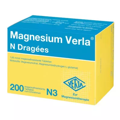 MAGNESIUM VERLA N apvalkotās tabletes, 200 kapsulas MAGNESIUM VERLA N apvalkotās tabletes, 200 kapsulas
