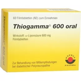 THIOGAMMA 600 iekšķīgi lietojamas apvalkotās tabletes, 60 gab