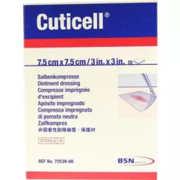 CUTICELL Ziedes kompreses 7,5x7,5 cm, 10 gab