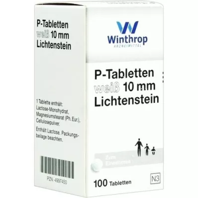 P TABLETTEN balts 10 mm, 100 gab