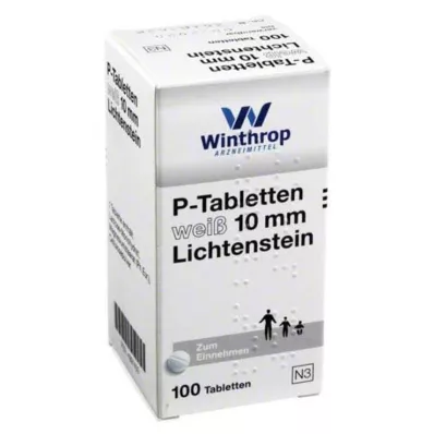 P TABLETTEN balts 10 mm, 100 gab