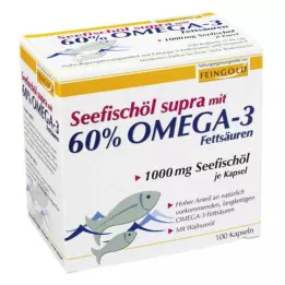 SEEFISCHÖL Supra ar 60% omega-3 taukskābēm, mīkstās kapsulas, 100 gab
