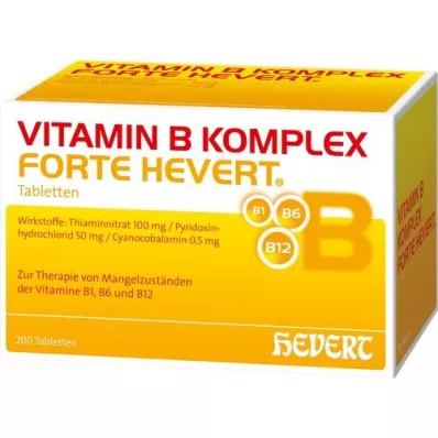 VITAMIN B KOMPLEX forte Hevert tabletes, 200 kapsulas