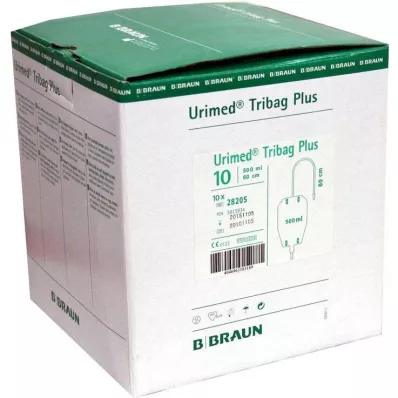 URIMED Tribag Plus urīna maisiņš 500ml 50cm sterils, 10 gab URIMED Tribag Plus urīna maisiņš 500ml 50cm sterils, 10 gab