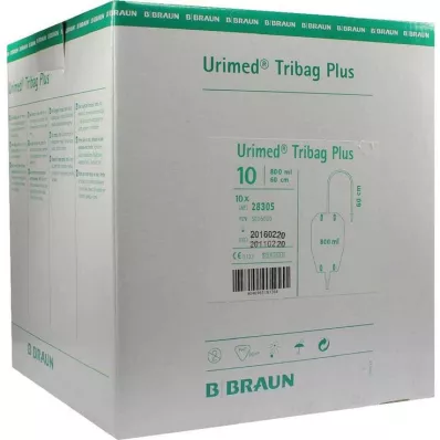 URIMED Tribag Plus urīna maisiņš kājām 800ml 60cm sterils, 10 gab