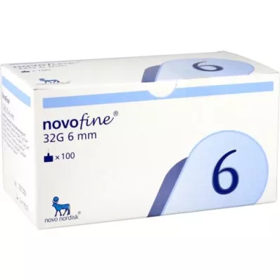 NOVOFINE 6 mm kanulas ar 32 G galu, 100 gab