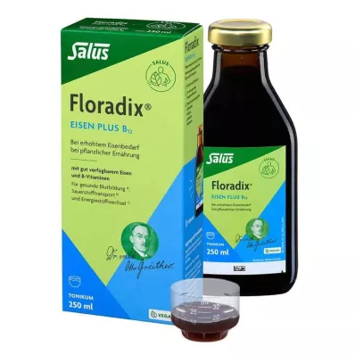 FLORADIX Dzelzs plus B12 vegāns toniks, 250 ml
