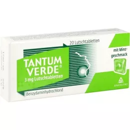 TANTUM VERDE 3 mg pastilas ar piparmētru garšu, 20 gab