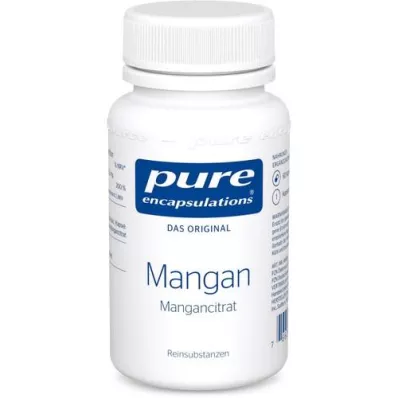 PURE ENCAPSULATIONS Mangāns Mangāna citrāta kapsulas, 60 kapsulas