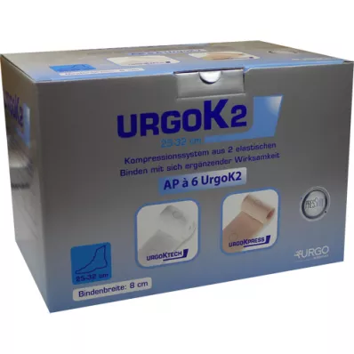 URGOK2 kompresijas sistēma 8cm potītes apkārtmērs 25-32cm, 6 gab