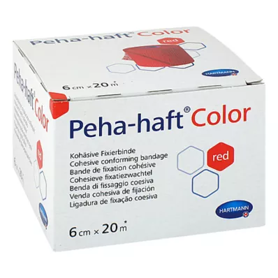 PEHA-HAFT Krāsu fiksācijas pārsējs 6 cmx20 m sarkans, 1 gab