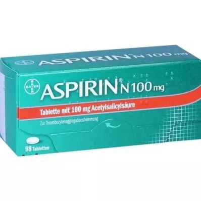 ASPIRIN N 100 mg tabletes, 98 gab