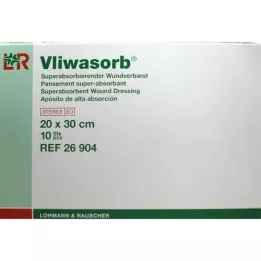 VLIWASORB superabsorbējošs absorbējošs spilventiņš sterils 20x30 cm, 10 gab