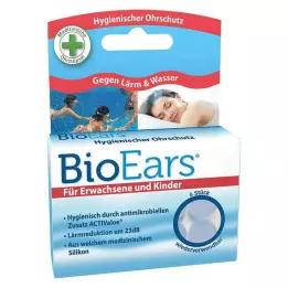 BIOEARS Silikona ausu aizbāžņi antibakteriāli, 6 gab