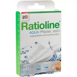 RATIOLINE Aqua dušas apmetums Plus 5x7 cm sterils, 5 gab
