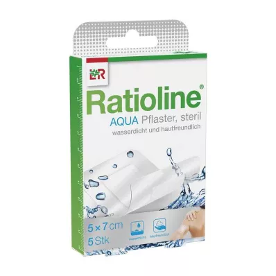 RATIOLINE Aqua dušas apmetums Plus 5x7 cm sterils, 5 gab