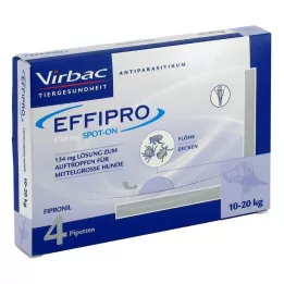 EFFIPRO 134 mg pip.šķīduma pilināt vidēja.lieluma.sunim, 4 gab