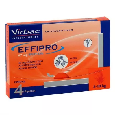 EFFIPRO 67 mg pip.šķīdums pilienam maziem suņiem, 4 gab
