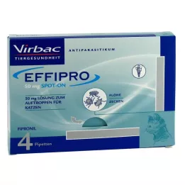 EFFIPRO 50 mg šķīdums instilācijai kaķiem, 4 gab
