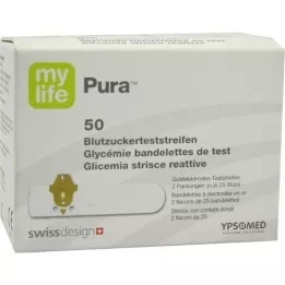 MYLIFE Pura glikozes līmeņa noteikšanas sloksnes, 50 gab