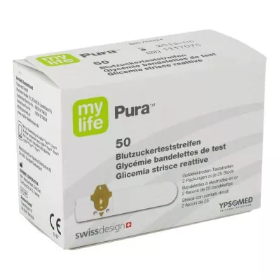 MYLIFE Pura glikozes līmeņa noteikšanas sloksnes, 50 gab MYLIFE Pura glikozes līmeņa noteikšanas sloksnes, 50 gab