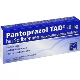 PANTOPRAZOL TAD 20 mg b.Sodbrenn. kuņģa sulas tabletes, 14 gab
