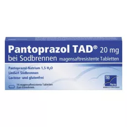 PANTOPRAZOL TAD 20 mg b.Sodbrenn. kuņģa sulas tabletes, 14 gab