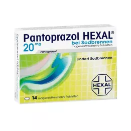 PANTOPRAZOL HEXAL b.Grēmas zarnu trakta apvalkotās tabletes, 14 gab