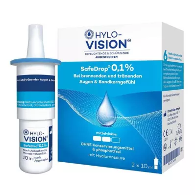 HYLO-VISION SafeDrop 0,1% acu pilieni, 2X10 ml HYLO-VISION SafeDrop 0,1% acu pilieni, 2X10 ml
