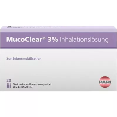 MUCOCLEAR 3% NaCl inhalācijas šķīdums, 20X4 ml