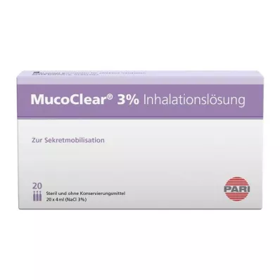 MUCOCLEAR 3% NaCl inhalācijas šķīdums, 20X4 ml