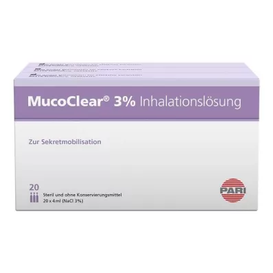 MUCOCLEAR 3% NaCl inhalācijas šķīdums, 60X4 ml MUCOCLEAR 3% NaCl inhalācijas šķīdums, 60X4 ml