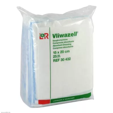 VLIWAZELL Absorbējošie spilventiņi nesterili 15x20 cm, 25 gab