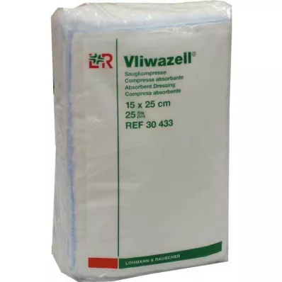 VLIWAZELL Absorbējošie spilventiņi nesterili 15x25 cm, 25 gab VLIWAZELL Absorbējošie spilventiņi nesterili 15x25 cm, 25 gab