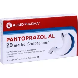 PANTOPRAZOL AL 20 mg grēmas gadījumā, kuņģa sulas tabletes, 14 gab