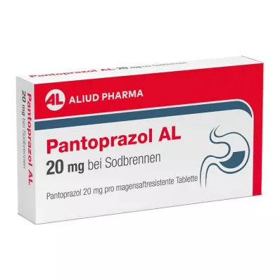 PANTOPRAZOL AL 20 mg grēmas gadījumā, kuņģa sulas tabletes, 14 gab
