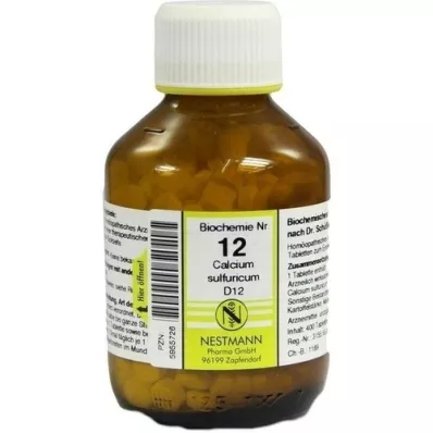 BIOCHEMIE 12 Calcium sulfuricum D 12 tabletes, 400 kapsulas